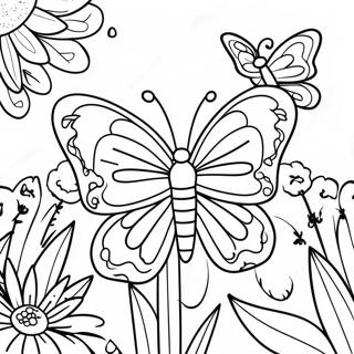 Colorful Butterfly Garden Coloring Page 74063-59482