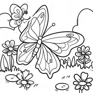 Colorful Butterfly Garden Coloring Page 74063-59483