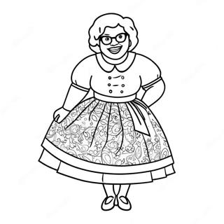 Funny Madea In A Dress Coloring Page 74103-59514