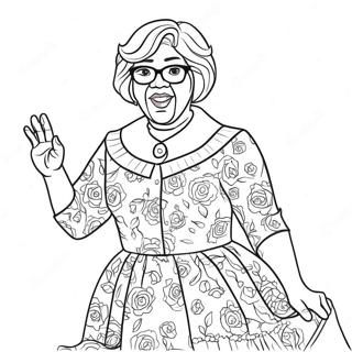 Funny Madea In A Dress Coloring Page 74103-59515