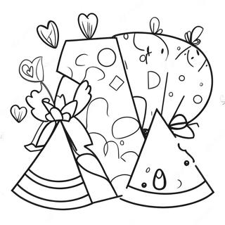 Colorful Party Hats Coloring Page 7412-6273