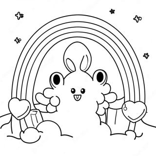 Pink Rainbow Friends Coloring Pages