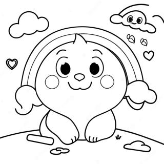 Pink Rainbow Friends Coloring Page 74152-59552