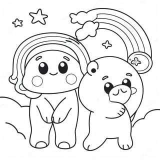 Cute Pink Rainbow Friends Coloring Page 74153-59554