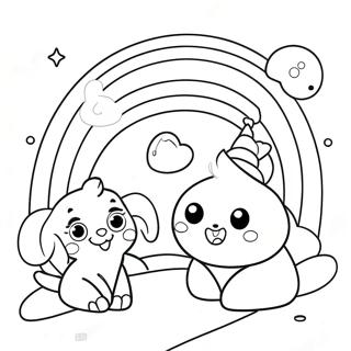 Cute Pink Rainbow Friends Coloring Page 74153-59555