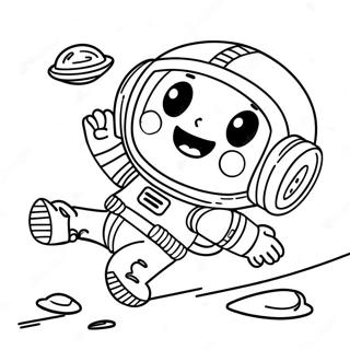 Cute Astronaut Floating In Space Coloring Page 74173-59569