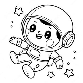 Cute Astronaut Floating In Space Coloring Page 74173-59572