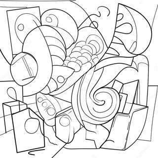 Abstract Cubism Shapes Coloring Page 74193-59586