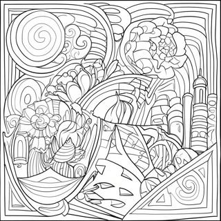 Abstract Cubism Shapes Coloring Page 74193-59587