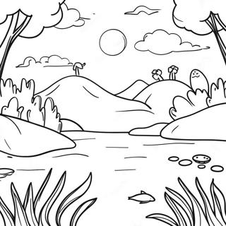 Minimalistic Nature Scene Coloring Page 74202-59591