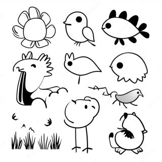 Minimalistic Animal Silhouettes Coloring Page 74203-59595