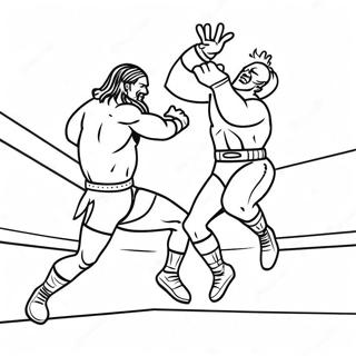 Wwe Wrestler Jumping On Opponent Coloring Page 74213-42985