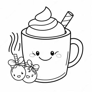 Cute Hot Chocolate Mug Coloring Page 7421-6269