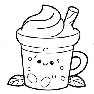 Cute Hot Chocolate Mug Coloring Page 7421-6271