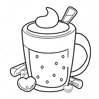 Adorable Hot Chocolate With Marshmallows Coloring Page 7422-6091