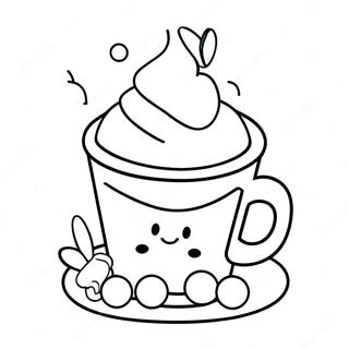 Adorable Hot Chocolate With Marshmallows Coloring Page 7422-6277