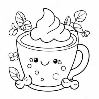 Adorable Hot Chocolate With Marshmallows Coloring Page 7422-6280