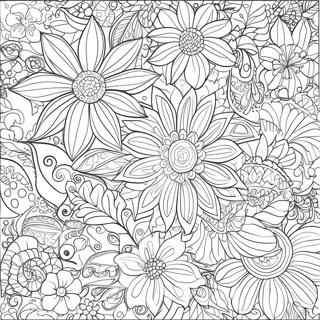 Detailed Floral Patterns Coloring Page 742-589