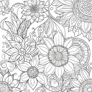 Detailed Floral Patterns Coloring Page 742-590