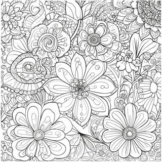 Detailed Floral Patterns Coloring Page 742-591