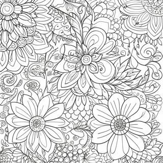 Detailed Floral Patterns Coloring Page 742-592