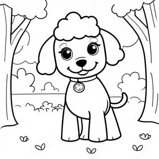 Playful Poodle In The Park Coloring Page 7432-6113