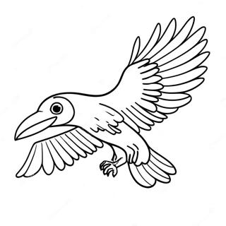 Majestic Raven In Flight Coloring Page 7442-6101