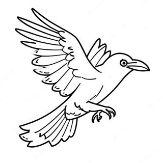 Majestic Raven In Flight Coloring Page 7442-6102