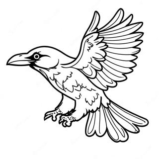 Majestic Raven In Flight Coloring Page 7442-6103