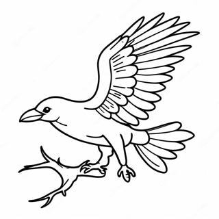 Majestic Raven In Flight Coloring Page 7442-6104