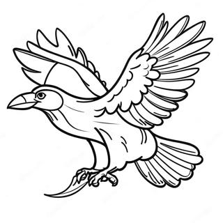 Majestic Raven In Flight Coloring Page 7442-6293