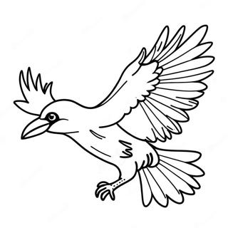 Majestic Raven In Flight Coloring Page 7442-6294