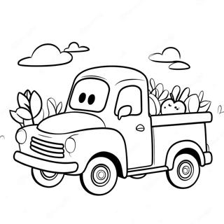 Cheerful Little Blue Truck With Friends Coloring Page 7452-6109