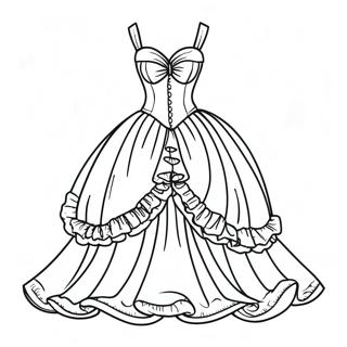 Beautiful Dress Ball Gown Coloring Pages