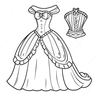 Elegant Princess Ball Gown Coloring Page 7462-6310