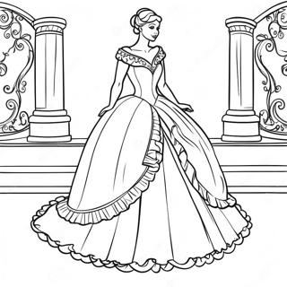 Elegant Princess Ball Gown Coloring Page 7462-6312