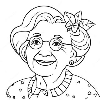 Sweet Grandma With Heart Coloring Page 7492-6335