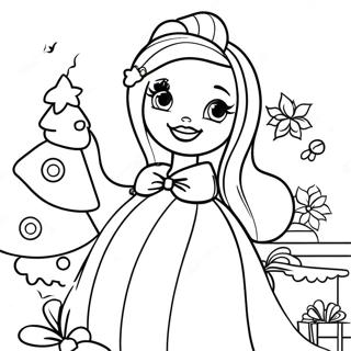 Barbie Christmas Coloring Page 7501-6338