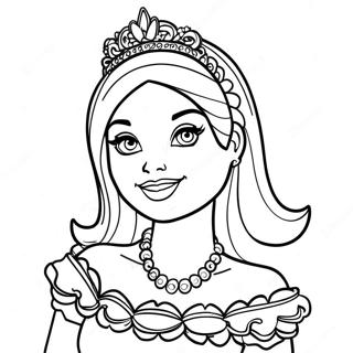 Barbie In A Festive Outfit Coloring Page 7502-6342