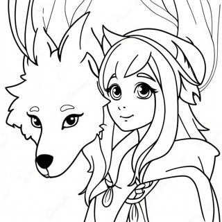 Wolf Anime Girl Coloring Pages