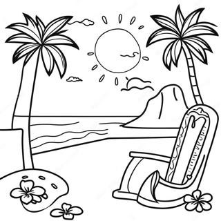 Tropical Luau Scene Coloring Page 7542-6380