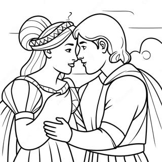 Romeo And Juliet Romantic Scene Coloring Page 7551-6376