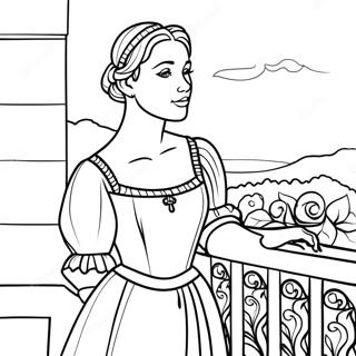 Juliet In Her Balcony Coloring Page 7552-6381