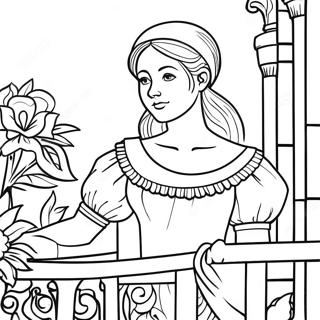 Juliet In Her Balcony Coloring Page 7552-6383