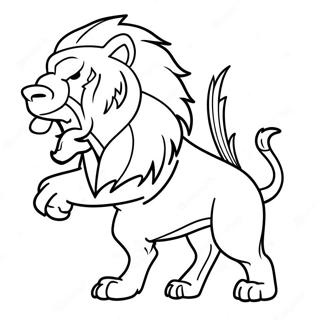 Detroit Lions Mascot Roaring Coloring Page 7592-6414