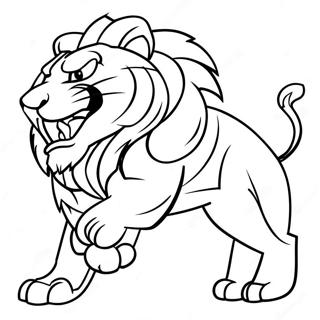 Detroit Lions Mascot Roaring Coloring Page 7592-6415