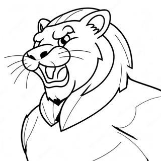 Detroit Lions Mascot Roaring Coloring Page 7592-6416