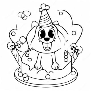 Bluey Birthday Celebration Coloring Page 7611-6427