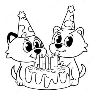 Bluey And Bingo Birthday Party Coloring Page 7612-6429