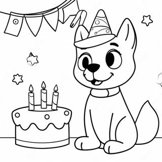 Bluey And Bingo Birthday Party Coloring Page 7612-6432